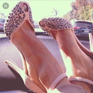 Nude Zara Party Peep-toe Heels